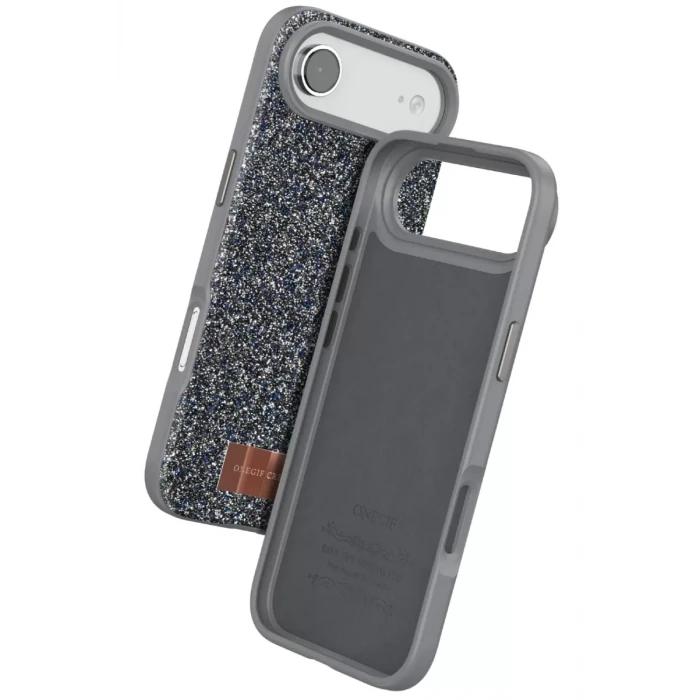 Onegif Apple iPhone 17 Air Bright Simli Kapak - Gümüş