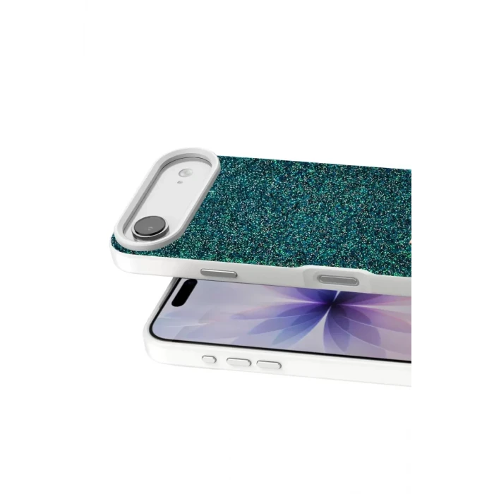 Onegif Apple iPhone 17 Air Bright Simli Kapak - Koyu Yeşil