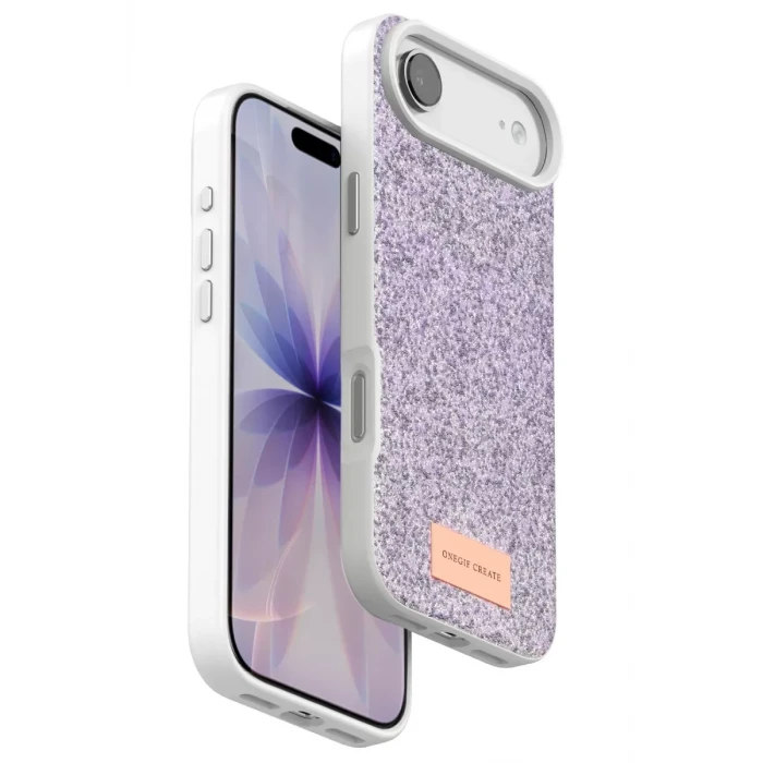 Onegif Apple iPhone 17 Air Bright Simli Kapak - Lila