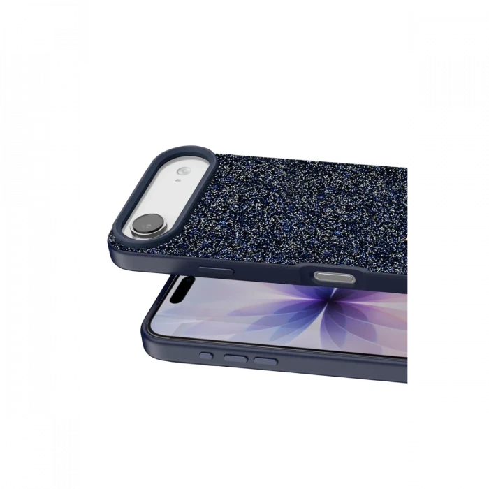 Onegif Apple iPhone 17 Air Bright Simli Kapak - Mavi