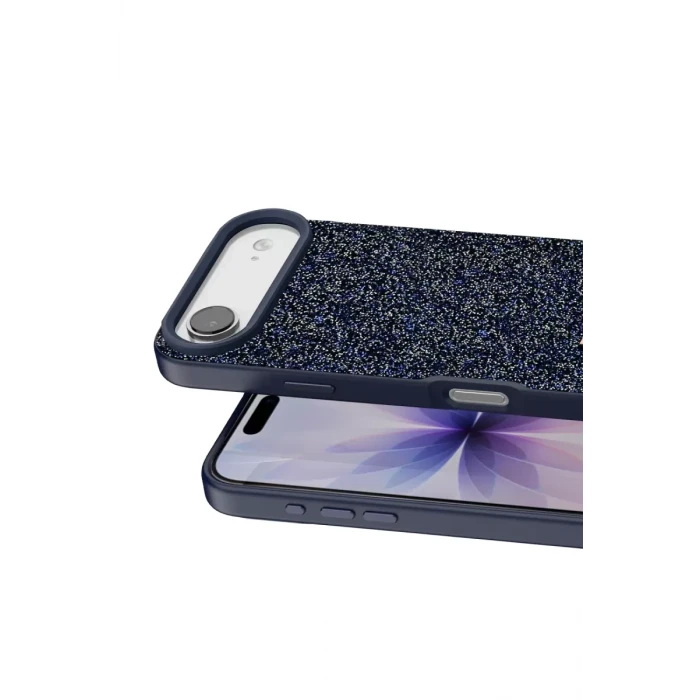 Onegif Apple iPhone 17 Air Bright Simli Kapak - Mavi