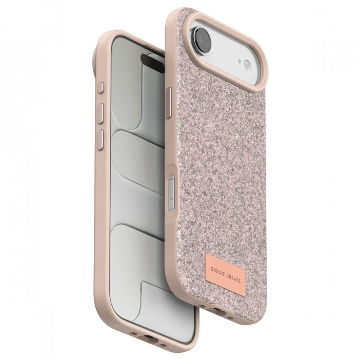 Onegif Apple iPhone 17 Air Bright Simli Kapak - Pembe