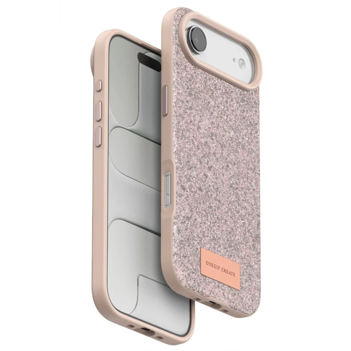 Onegif Apple iPhone 17 Air Bright Simli Kapak - Pembe