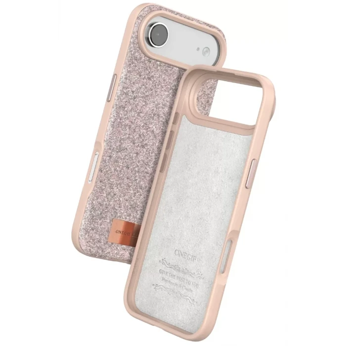 Onegif Apple iPhone 17 Air Bright Simli Kapak - Pembe