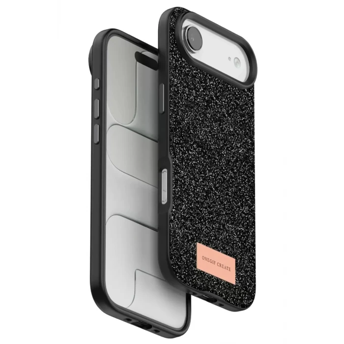 Onegif Apple iPhone 17 Air Bright Simli Kapak - Siyah
