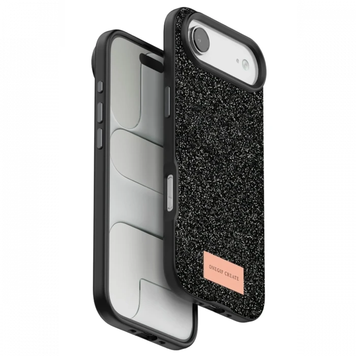 Onegif Apple iPhone 17 Air Bright Simli Kapak - Siyah
