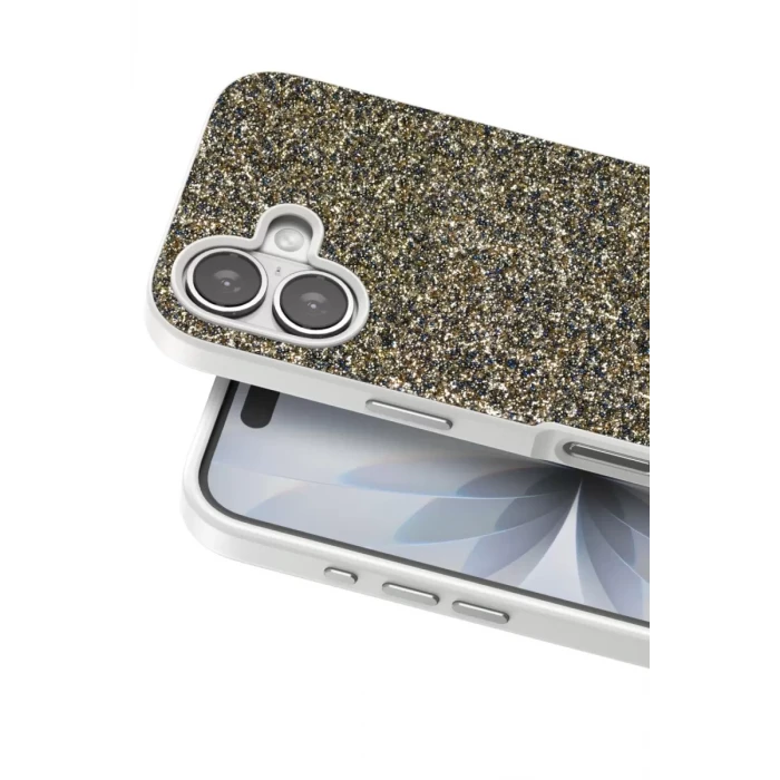 Onegif Apple iPhone 17 Bright Simli Kapak - Çöl Titanyum