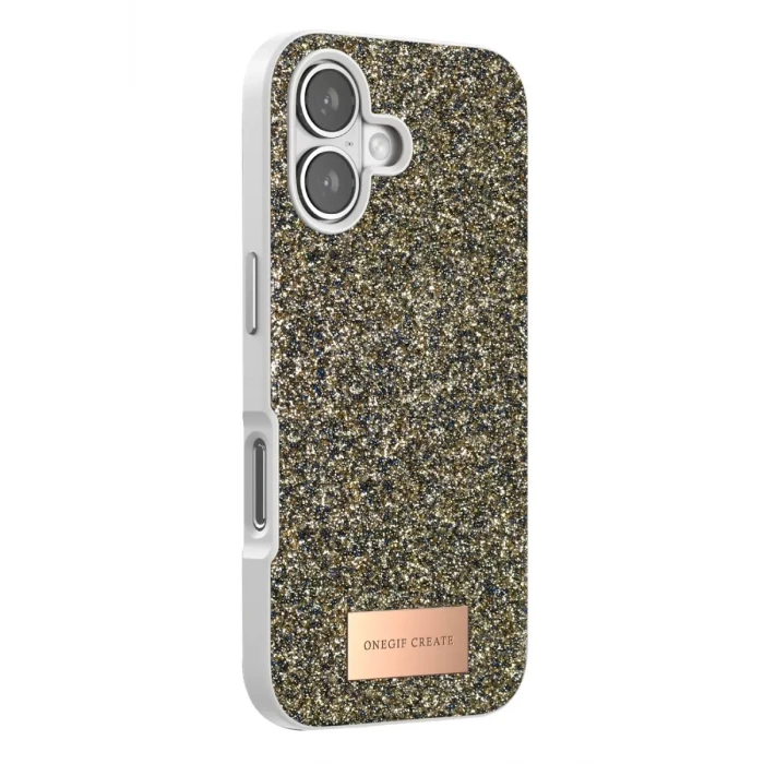 Onegif Apple iPhone 17 Bright Simli Kapak - Çöl Titanyum