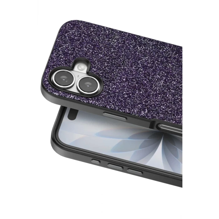 Onegif Apple iPhone 17 Bright Simli Kapak - Derin Mor