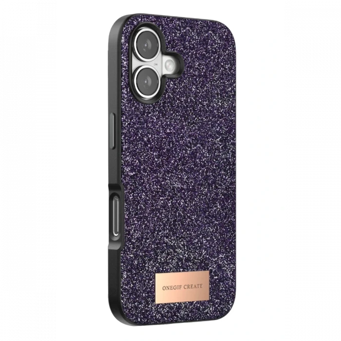 Onegif Apple iPhone 17 Bright Simli Kapak - Derin Mor