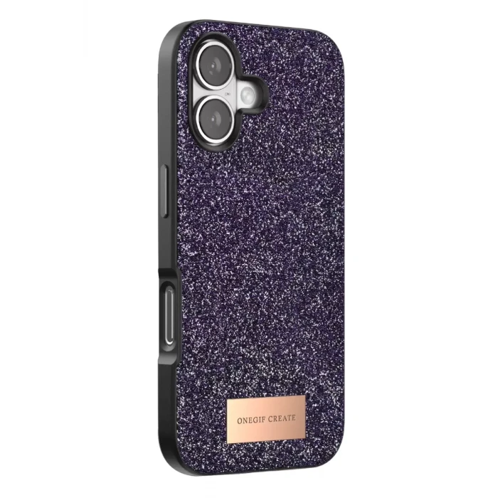 Onegif Apple iPhone 17 Bright Simli Kapak - Derin Mor