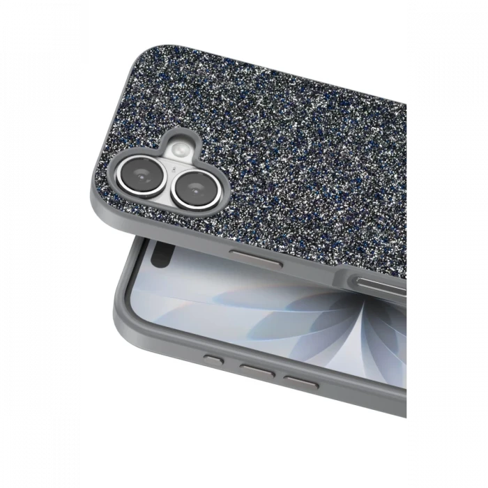 Onegif Apple iPhone 17 Bright Simli Kapak - Gümüş