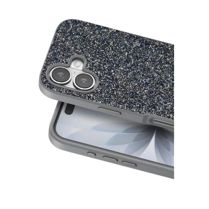 Onegif Apple iPhone 17 Bright Simli Kapak - Gümüş