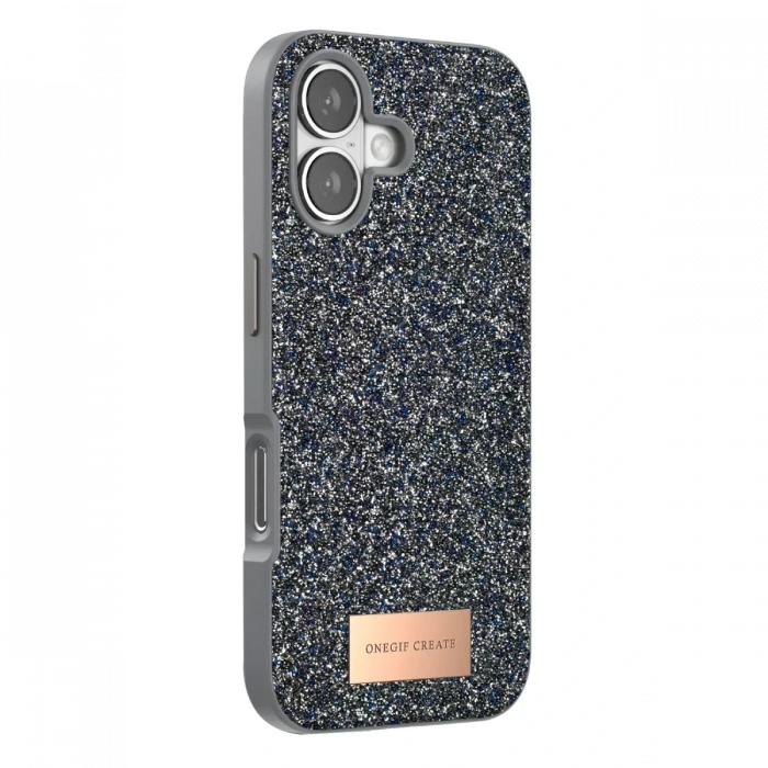 Onegif Apple iPhone 17 Bright Simli Kapak - Gümüş