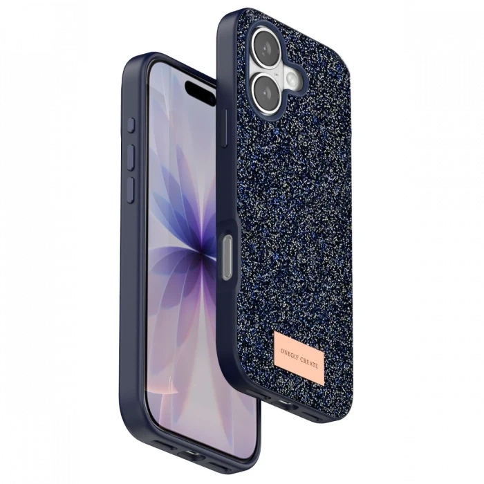 Onegif Apple iPhone 17 Bright Simli Kapak - Mavi