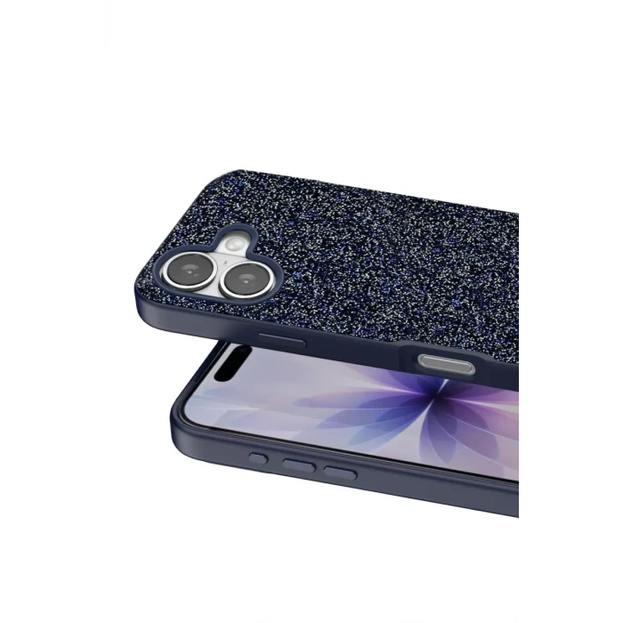 Onegif Apple iPhone 17 Bright Simli Kapak - Mavi