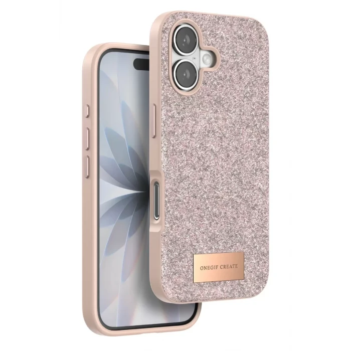 Onegif Apple iPhone 17 Bright Simli Kapak - Pembe