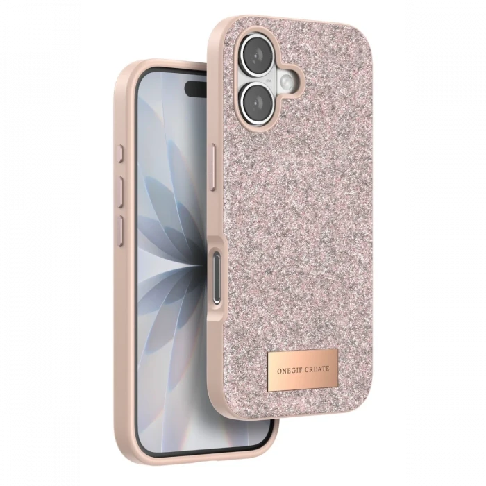 Onegif Apple iPhone 17 Bright Simli Kapak - Pembe