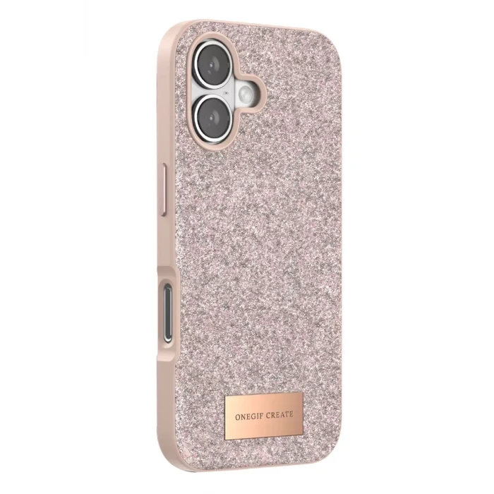 Onegif Apple iPhone 17 Bright Simli Kapak - Pembe