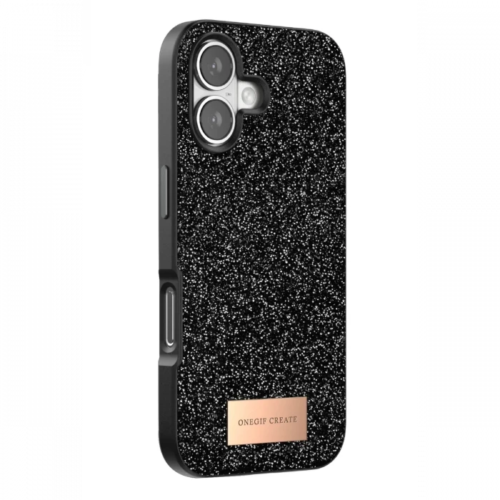 Onegif Apple iPhone 17 Bright Simli Kapak - Siyah