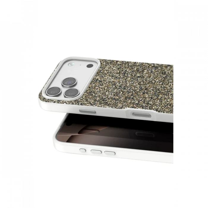 Onegif Apple iPhone 17 Pro Bright Simli Kapak - Çöl Titanyum