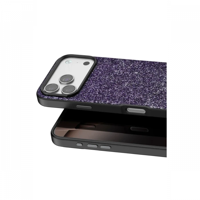 Onegif Apple iPhone 17 Pro Bright Simli Kapak - Derin Mor