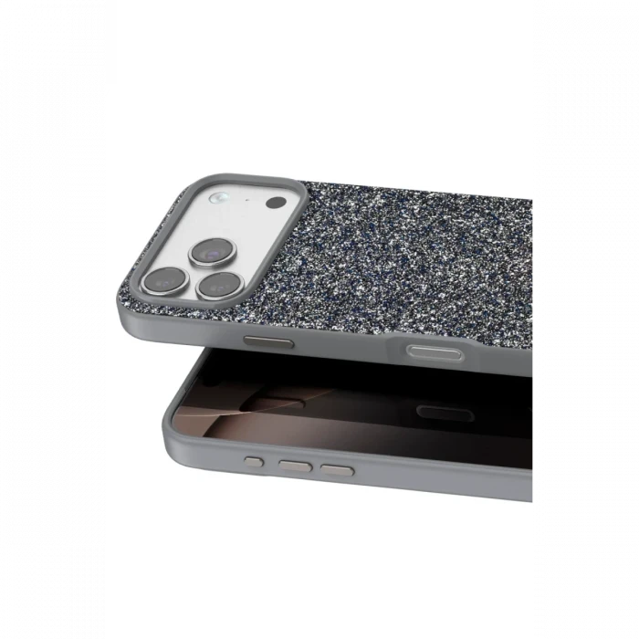 Onegif Apple iPhone 17 Pro Bright Simli Kapak - Gümüş