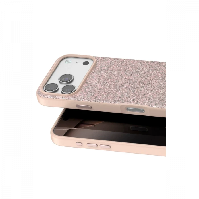Onegif Apple iPhone 17 Pro Bright Simli Kapak - Pembe