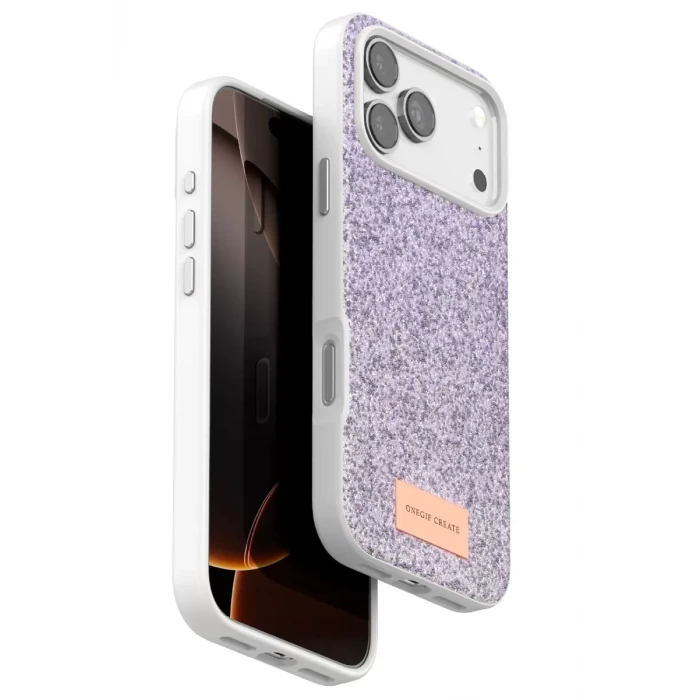 Onegif Apple iPhone 17 Pro Max Bright Simli Kapak - Lila