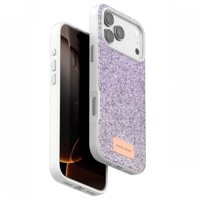 Onegif Apple iPhone 17 Pro Max Bright Simli Kapak - Lila