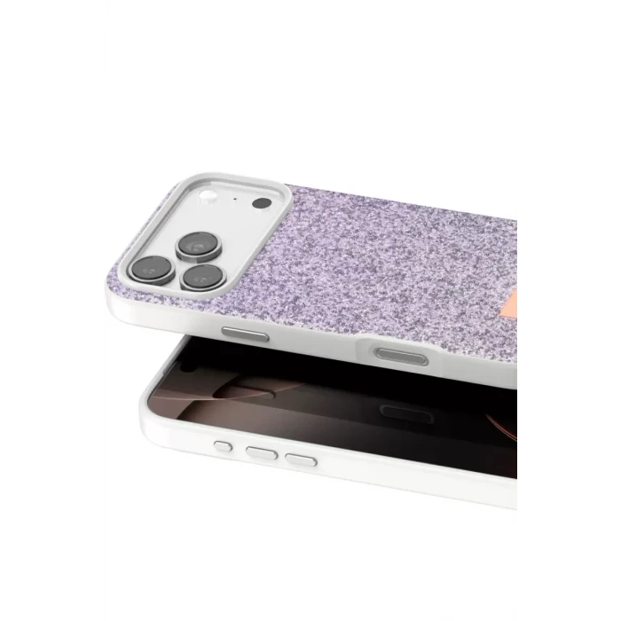 Onegif Apple iPhone 17 Pro Max Bright Simli Kapak - Lila