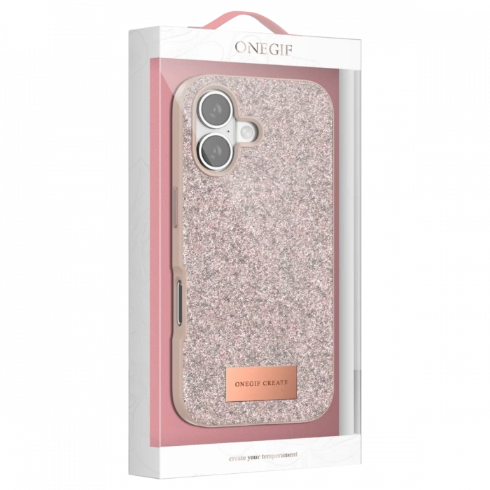 Onegif Apple iPhone 17 Pro Max Bright Simli Kapak - Mavi