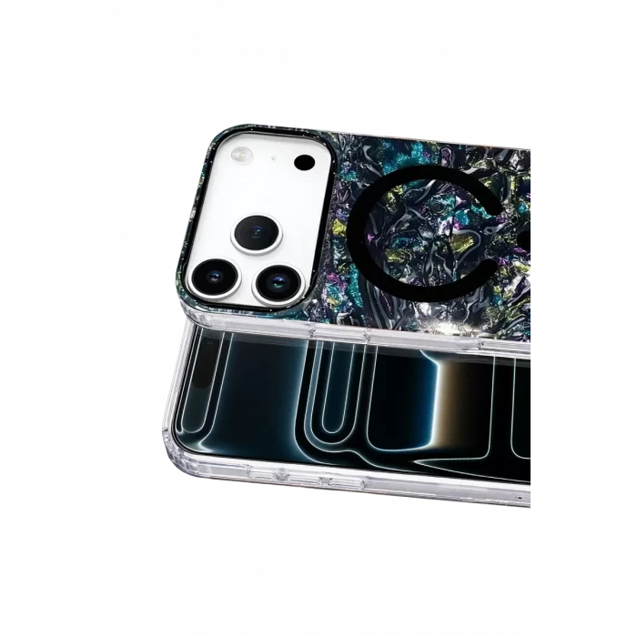 Onegif Apple iPhone 17 Pro Max Mila Dalgalı Magsafe Kapak - Lacivert