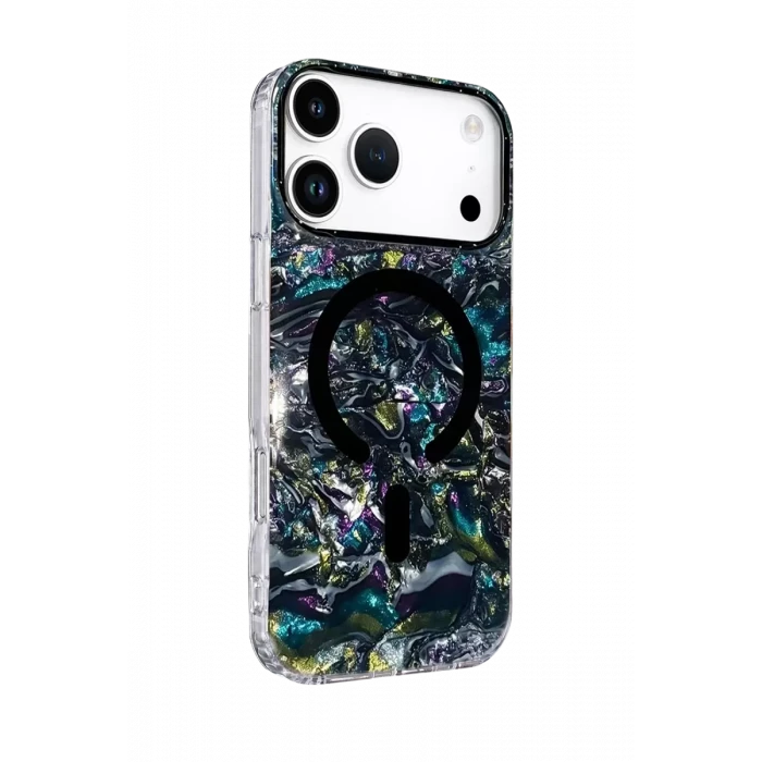 Onegif Apple iPhone 17 Pro Max Mila Dalgalı Magsafe Kapak - Lacivert