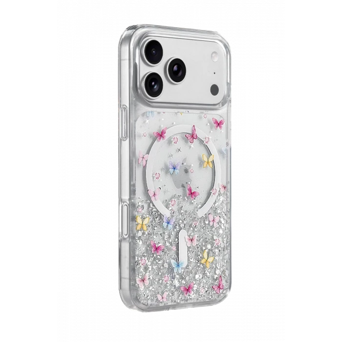 Onegif Apple iPhone 17 Pro Max Misk Simli Magsafe Kapak - Desen 4