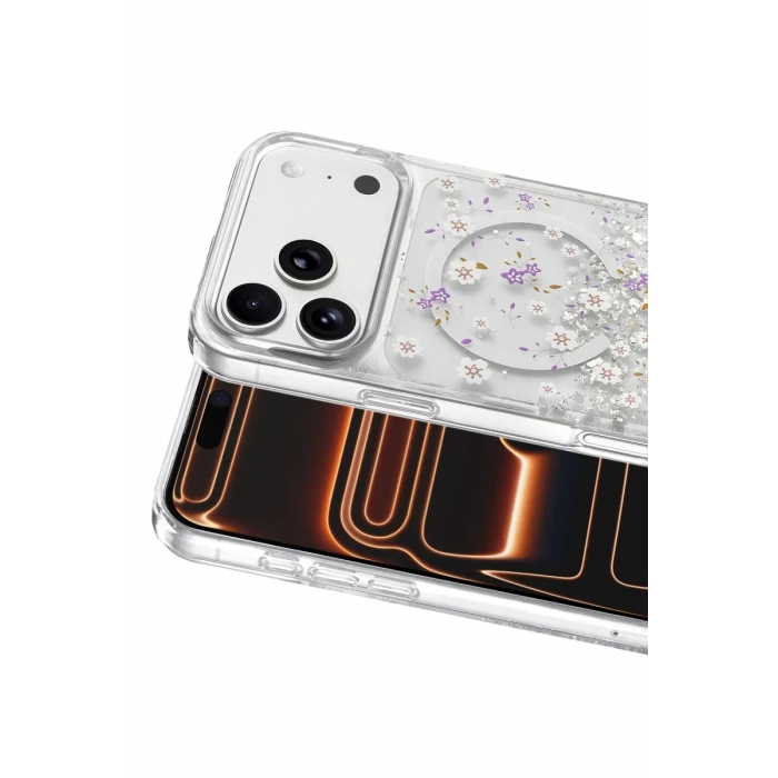 Onegif Apple iPhone 17 Pro Misk Simli Magsafe Kapak - Desen 2