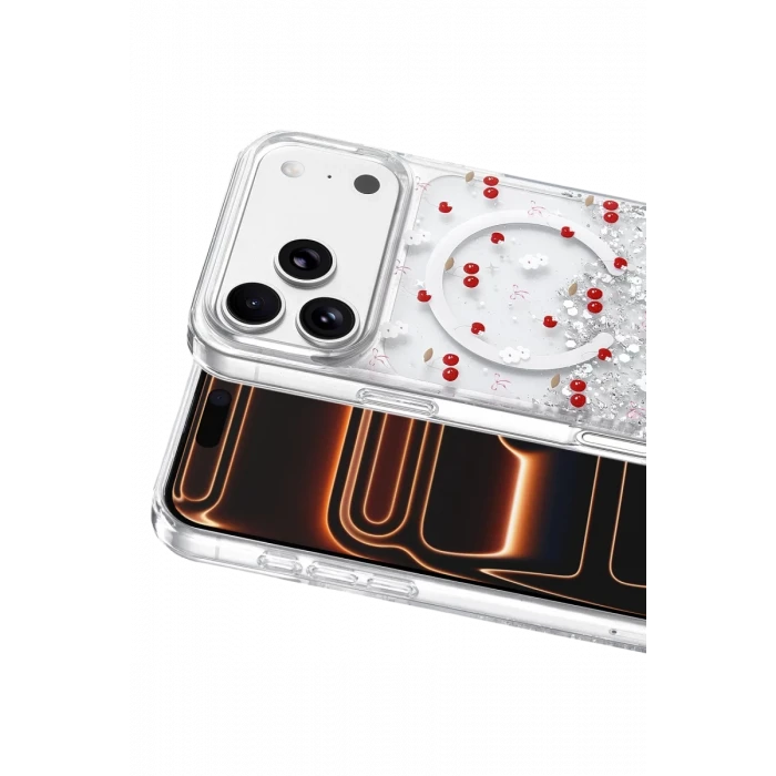 Onegif Apple iPhone 17 Pro Misk Simli Magsafe Kapak - Desen 5