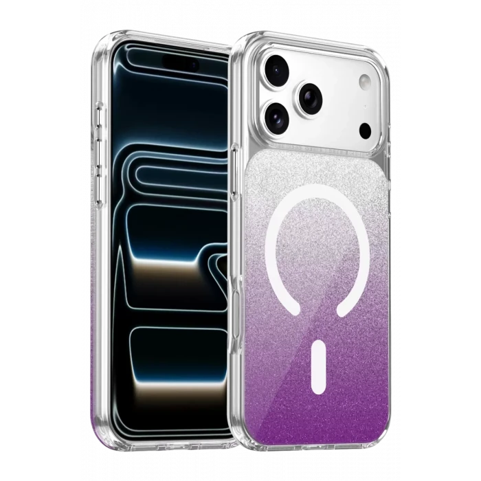 Onegif Apple iPhone 17 Pro Sora Simli Magsafe Kapak - Mor