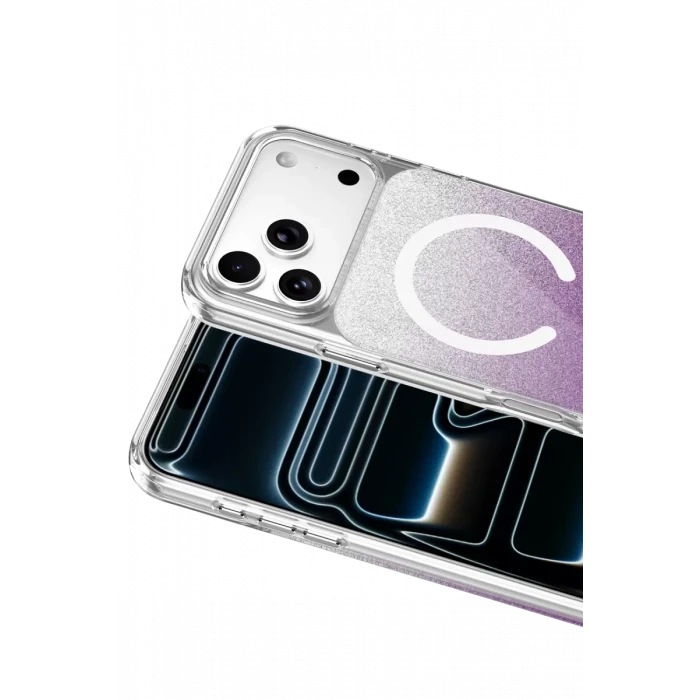Onegif Apple iPhone 17 Pro Sora Simli Magsafe Kapak - Mor