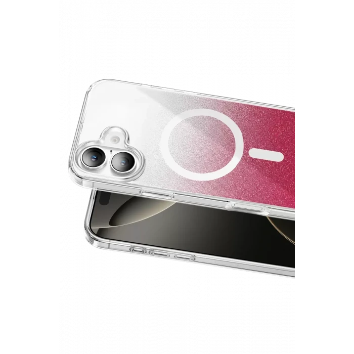 Onegif Apple iPhone 17 Sora Simli Magsafe Kapak - Kırmızı