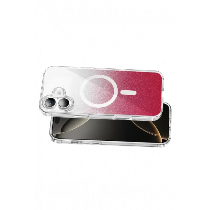 Onegif Apple iPhone 17 Sora Simli Magsafe Kapak - Kırmızı