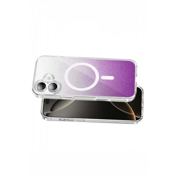 Onegif Apple iPhone 17 Sora Simli Magsafe Kapak - Mor