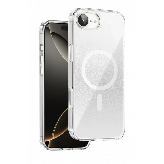 Onegif Apple iPhone 17E Sora Simli Magsafe Kapak - Beyaz