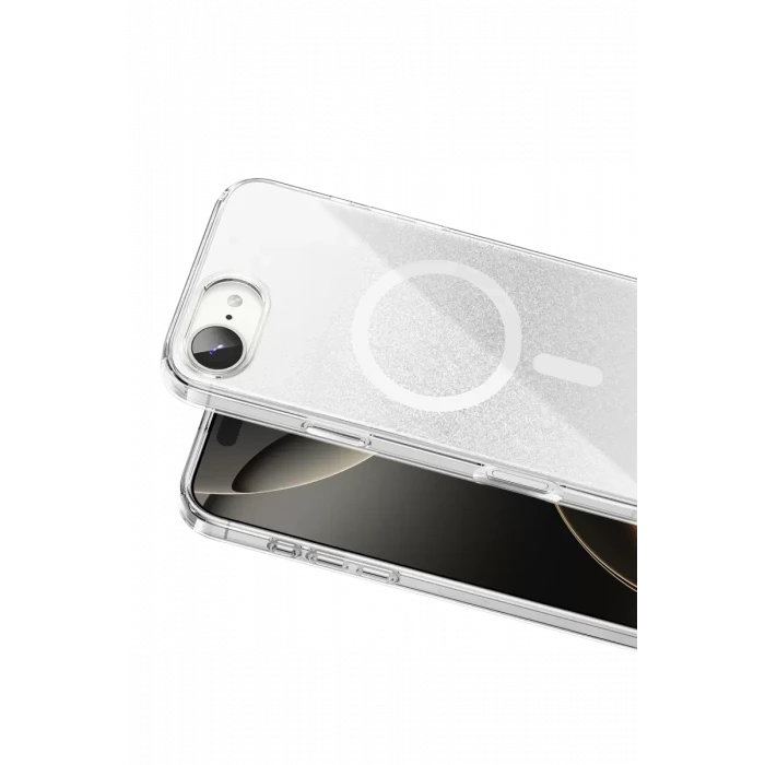 Onegif Apple iPhone 17E Sora Simli Magsafe Kapak - Beyaz