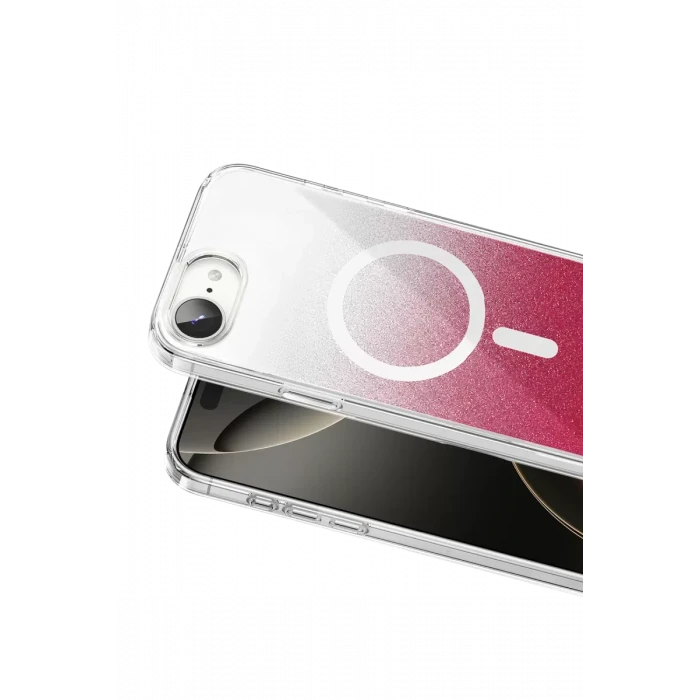 Onegif Apple iPhone 17E Sora Simli Magsafe Kapak - Kırmızı