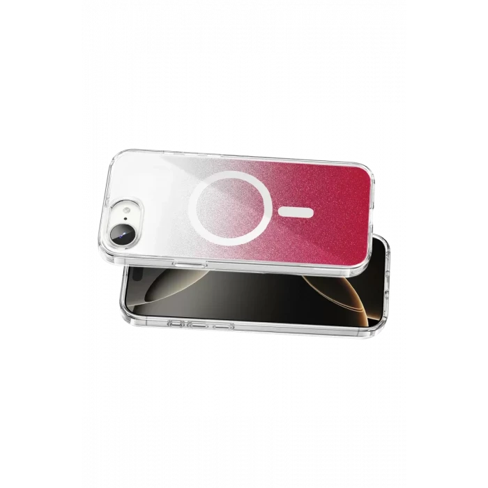 Onegif Apple iPhone 17E Sora Simli Magsafe Kapak - Kırmızı