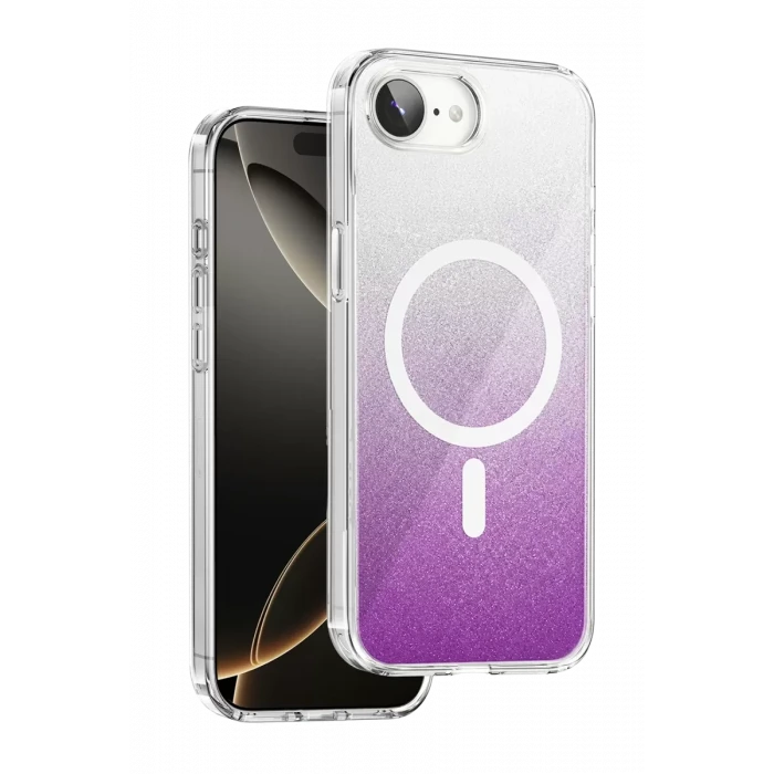 Onegif Apple iPhone 17E Sora Simli Magsafe Kapak - Mor