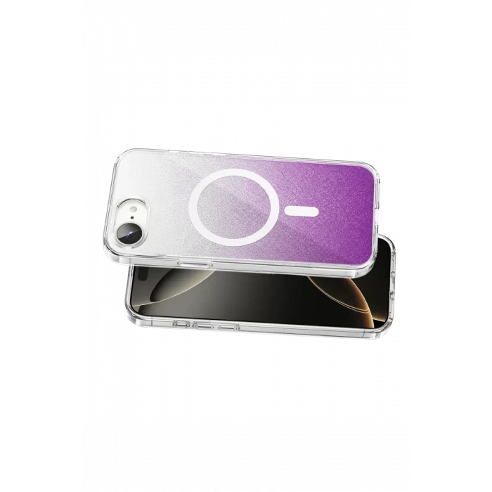 Onegif Apple iPhone 17E Sora Simli Magsafe Kapak - Mor
