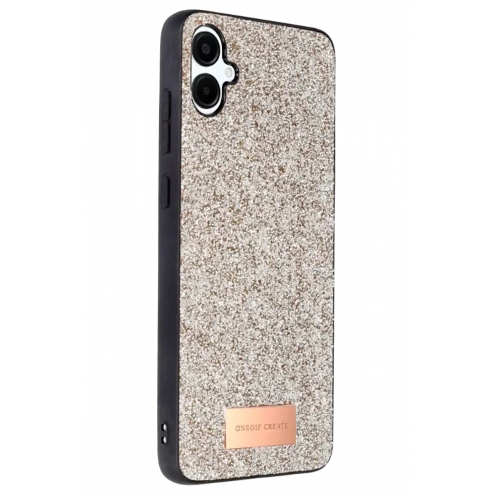 Onegif Samsung Galaxy A06 Bright Simli Kapak - Gold