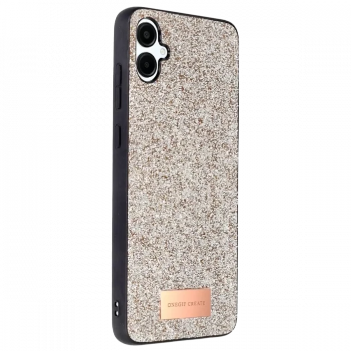 Onegif Samsung Galaxy A06 Bright Simli Kapak - Gold